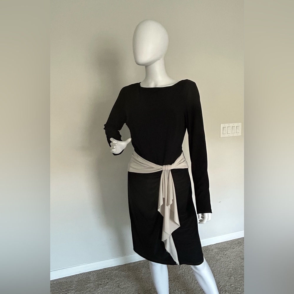 Ralph Lauren Black Dress with Cream Accent
